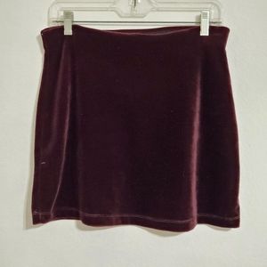 Jumping Joy Burgundy purple 'velvet' velour  mini skirt sz.L